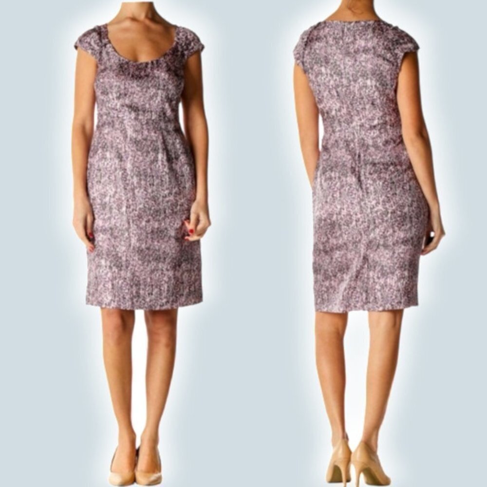Banana Republic 100%  Silk Sheath Dress Sz 0 Petite Cap Sleeves